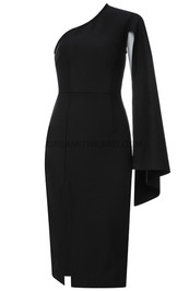 One Cape Sleeve Midi Dress Black