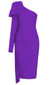 One Sleeve Bow Midi Dress Purple