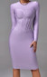 Long Sleeve Corset Design Midi Dress Lavender