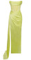 Strapless Draped Corset Maxi Silk Dress Yellow