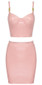 Bustier Detail Two Piece Faux Leather Dress Pink