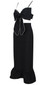Bow Detail Ruffle Midi Two Piece Dress Black