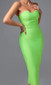 Strapless Draped Detail Midi Dress Green