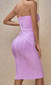 Strapless Structured Midi Dress Lavender