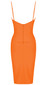 Bustier Front Split Midi Dress Orange