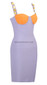 Button Bustier Dress Purple Orange