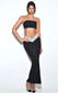 One Shoulder Maxi Two Piece Dress Black Silver