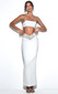 One Shoulder Maxi Two Piece Dress White Silver