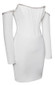 Embellished Long Sleeve Bardot Corset Dress White