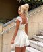 Lace Draped Corset Skater Dress White