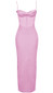 Draped Corset Maxi Dress Pink