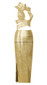 Halter Strappy Woodgrain Foil Print Midi Dress Gold