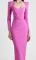 Long Sleeve Corset Midi Dress Pink