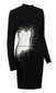Long Sleeve Pearl Detail Dress Black