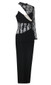 Long Sleeve Lace Bustier Midi Dress Black