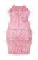 Strapless Feather Sequin Dress Pink