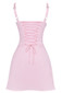 Draped Bustier Corset A Line Dress Pink