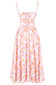 Floral Corset A Line Midi Dress White Pink