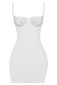 Chain Lace Bustier Dress White