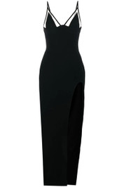 Geometric Bustier Maxi Dress Black