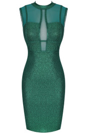 Sparkly Structured Dress Green