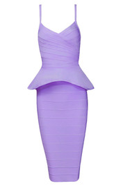 Peplum Detail Two Piece Dress Lavender