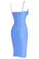 Bustier Detail Structured Midi Dress Blue