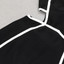 White Trim Double Split Midi Dress Black