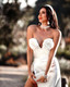 Strapless Rose Bustier Maxi Dress White
