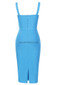 Bustier Detail Midi Dress Blue