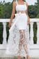 Lace A Line Maxi Dress White