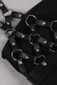Leather Straps Midi Dress Black