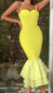 Bustier Ribbed Ruffle Midi Dress Yellow