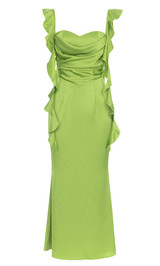Ruffle Draped Maxi Dress Green