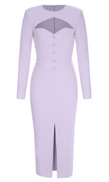 Long Sleeve Midi Dress Lavender