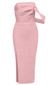 Off Shoulder Midi Dress Pink