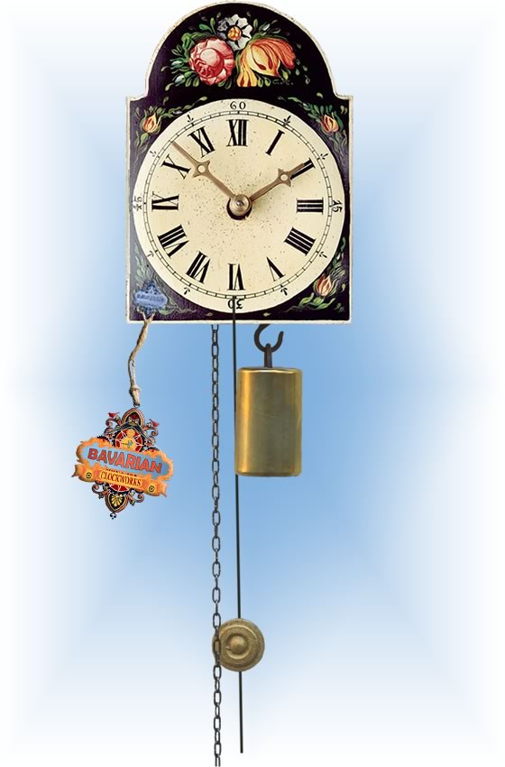 Romba Black Floral jockele clock 5'' Bavarian Clockworks