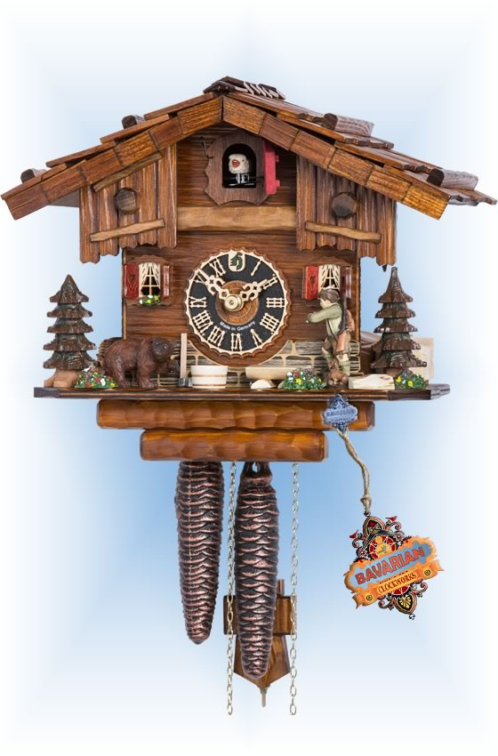 Hones Forest Hunter cuckoo clock 8'' Bavarian Clockworks