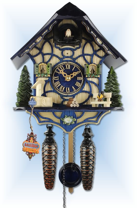 Adolf Herr Blue Magic cuckoo clock 10'' Bavarian Clockworks