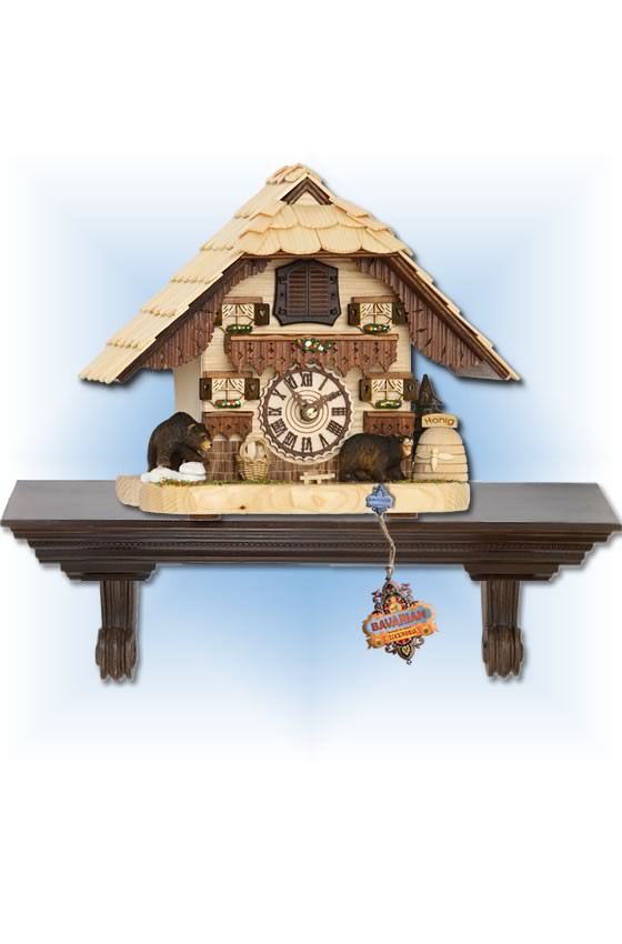 Trenkle Honey Bear Mantle cuckoo clock 8'' Bavarian Clockworks