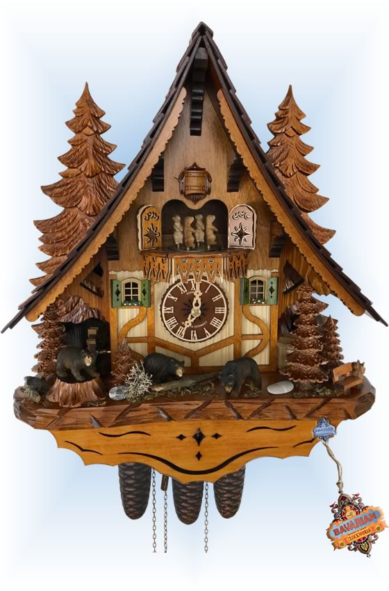 Bear Chalet Cuckoo Clock by Schneider Discount Sale