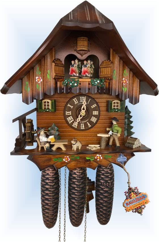 Work and Play Cuckoo Clock by Schneider Discount Sale