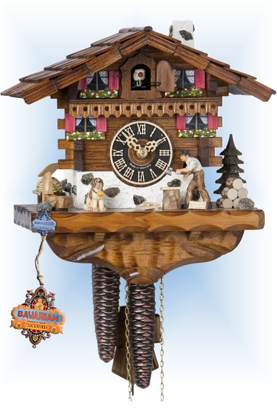Hones Wood Chopper cuckoo clock 9'' Bavarian Clockworks