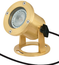 Corona Underwater Light Mounted in Raw Brass