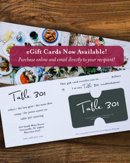 Table 301 Gift Certificate (Choose Your Value)