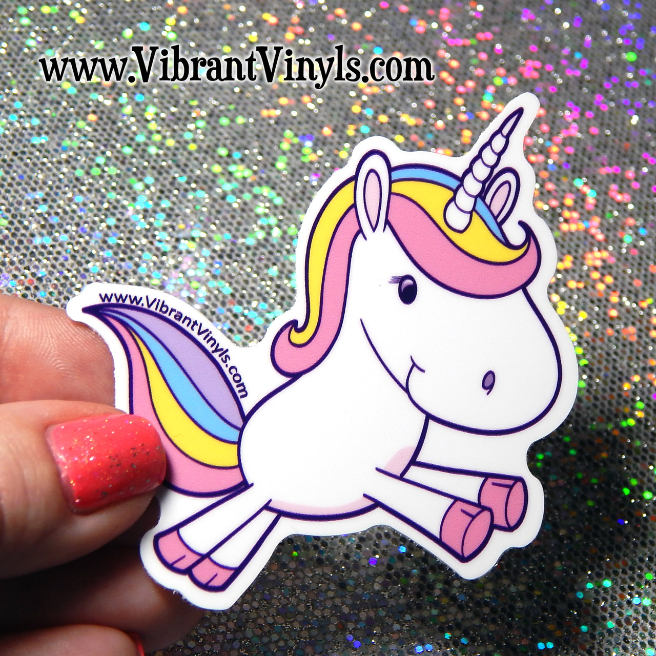 2 x Vinyl Stickers 10cm Unicorn Seahorse Pattern Kids Girls  #46393 