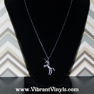 Unicorn Necklace - 18 Inch Petite Antique Silver Chain - Gift Wrapped