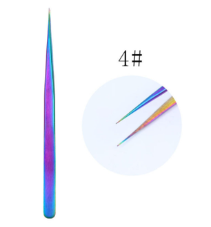 Multichrome Rainbow Pointed Tweezers