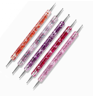 5 Piece Set of Flakie Filled Double Ended Dotting Tools