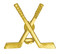 Hockey Crossed Sticks with puck